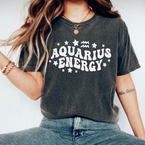 Comfort Colors Retro Aquarius Zodiac Short Sleeve Tee Shirt